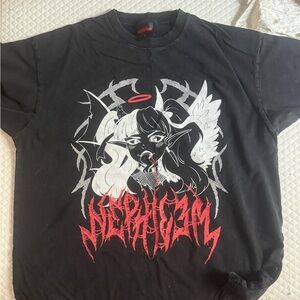 Black Nephilem T-Shirt with Red and White Design
